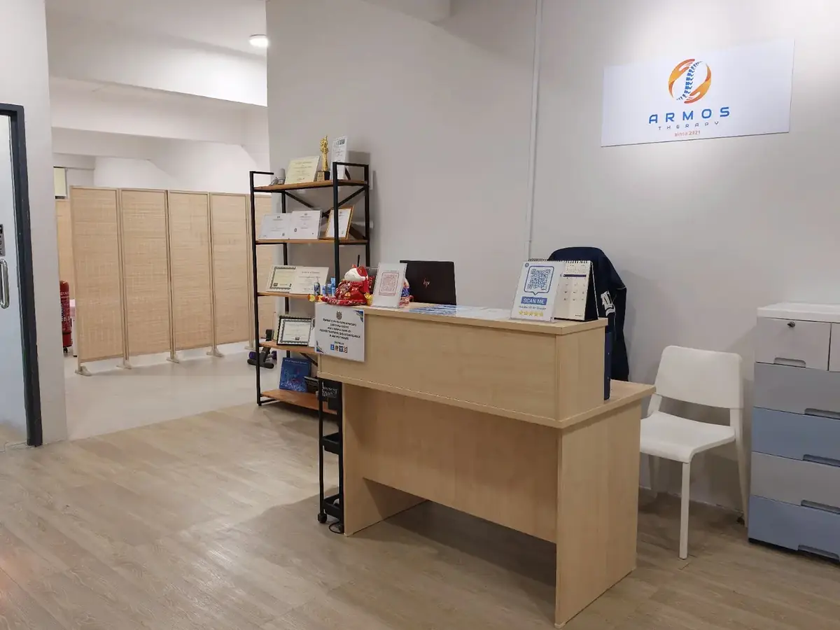 Reception area at Armos Therapy in Setia Alam